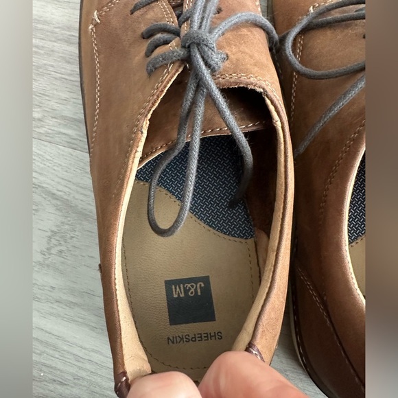 Johnston & Murphy Sheepskin Leather Oxford Dress Shoes Brown Sz 16 - Picture 6 of 7